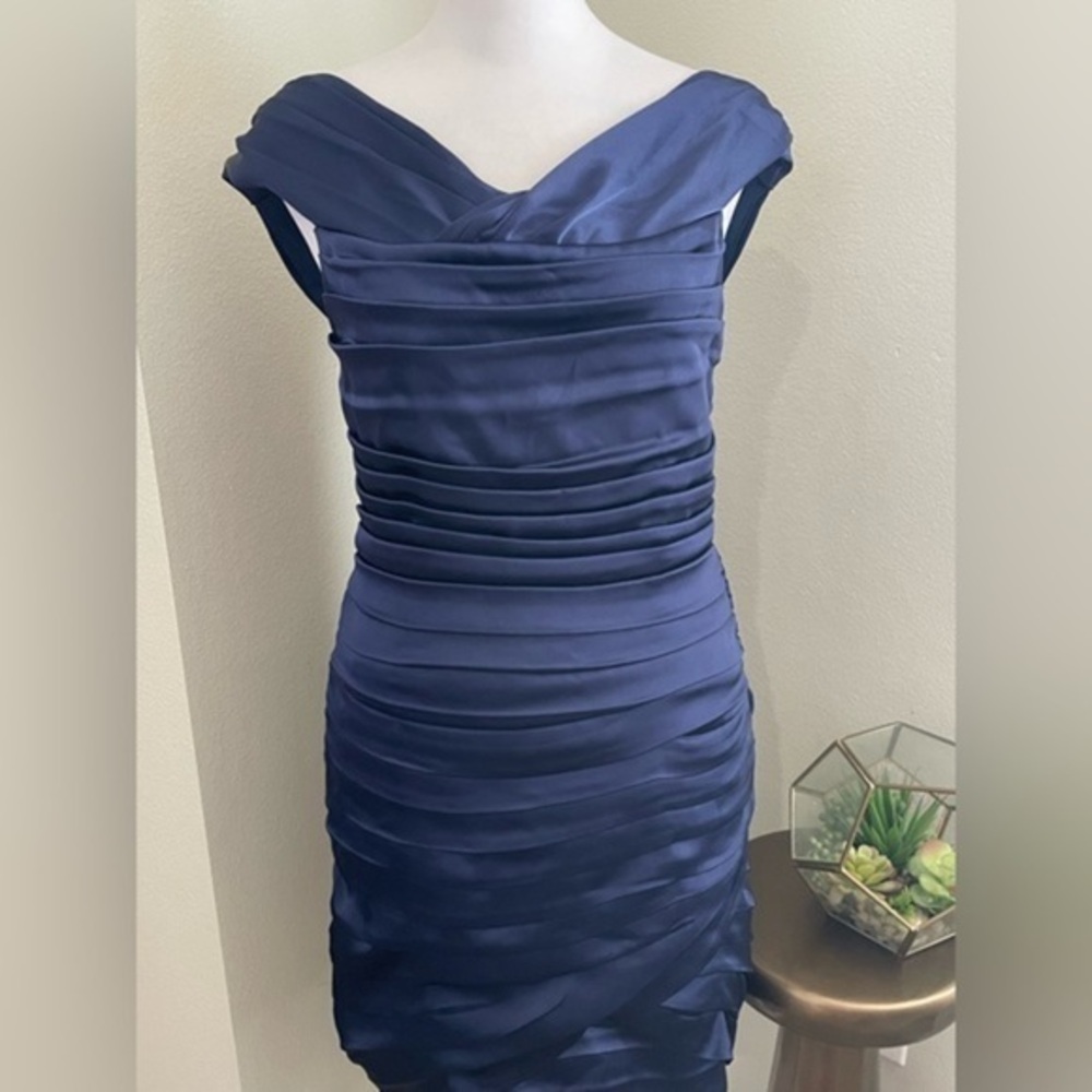 Alice and Olivia navy silk minidress